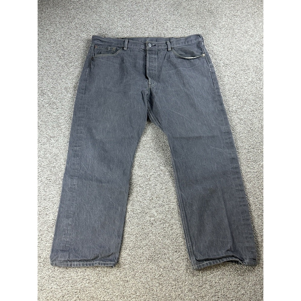 Levi's 501 Button Fly Straight Leg Jeans Men's Size 40x30(Actual Is 27) Gray